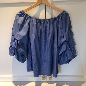 Zara On or Off-The-Shoulder Ruffle Sleeve Top